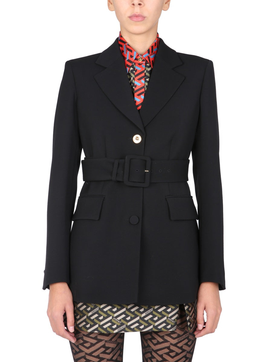 VERSACE Elegant Women's Jacket with Signature Medusa Button
