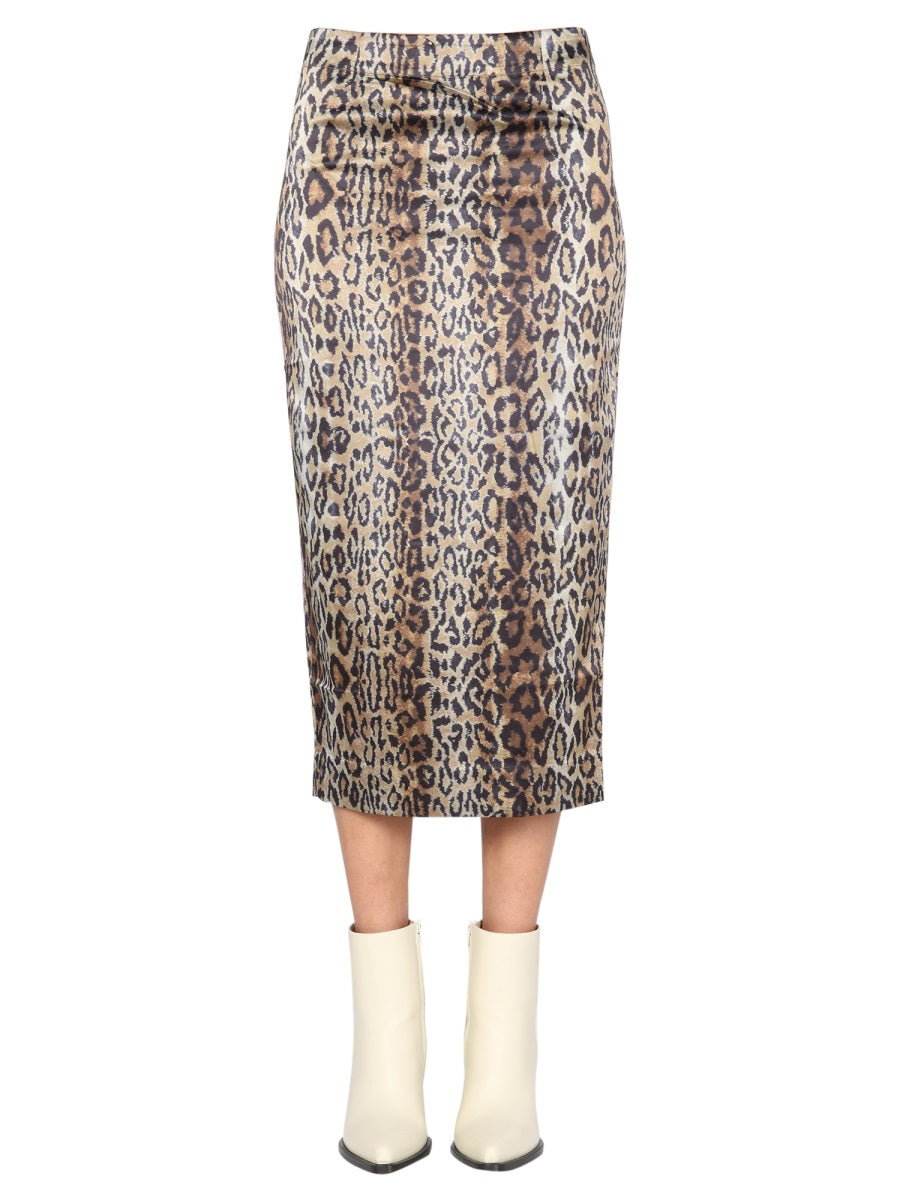 ROTATE BIRGER CHRISTENSEN Mini Animal Print Skirt
