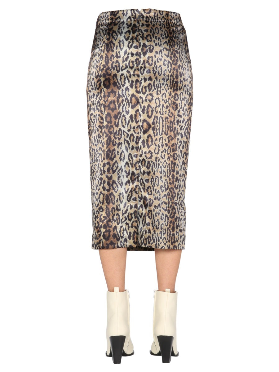 ROTATE BIRGER CHRISTENSEN Mini Animal Print Skirt