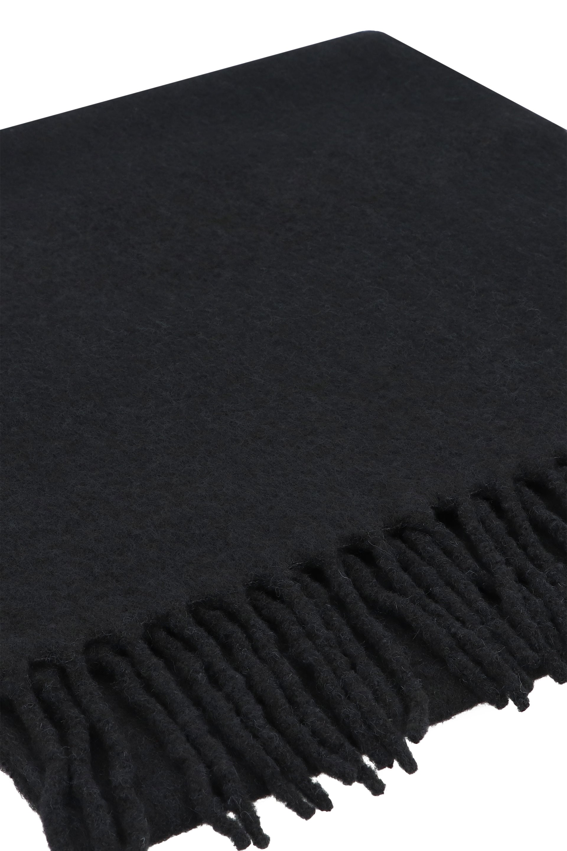 CANADA GOOSE Frayed Hem Knit Wool Scarf - 47x192 cm