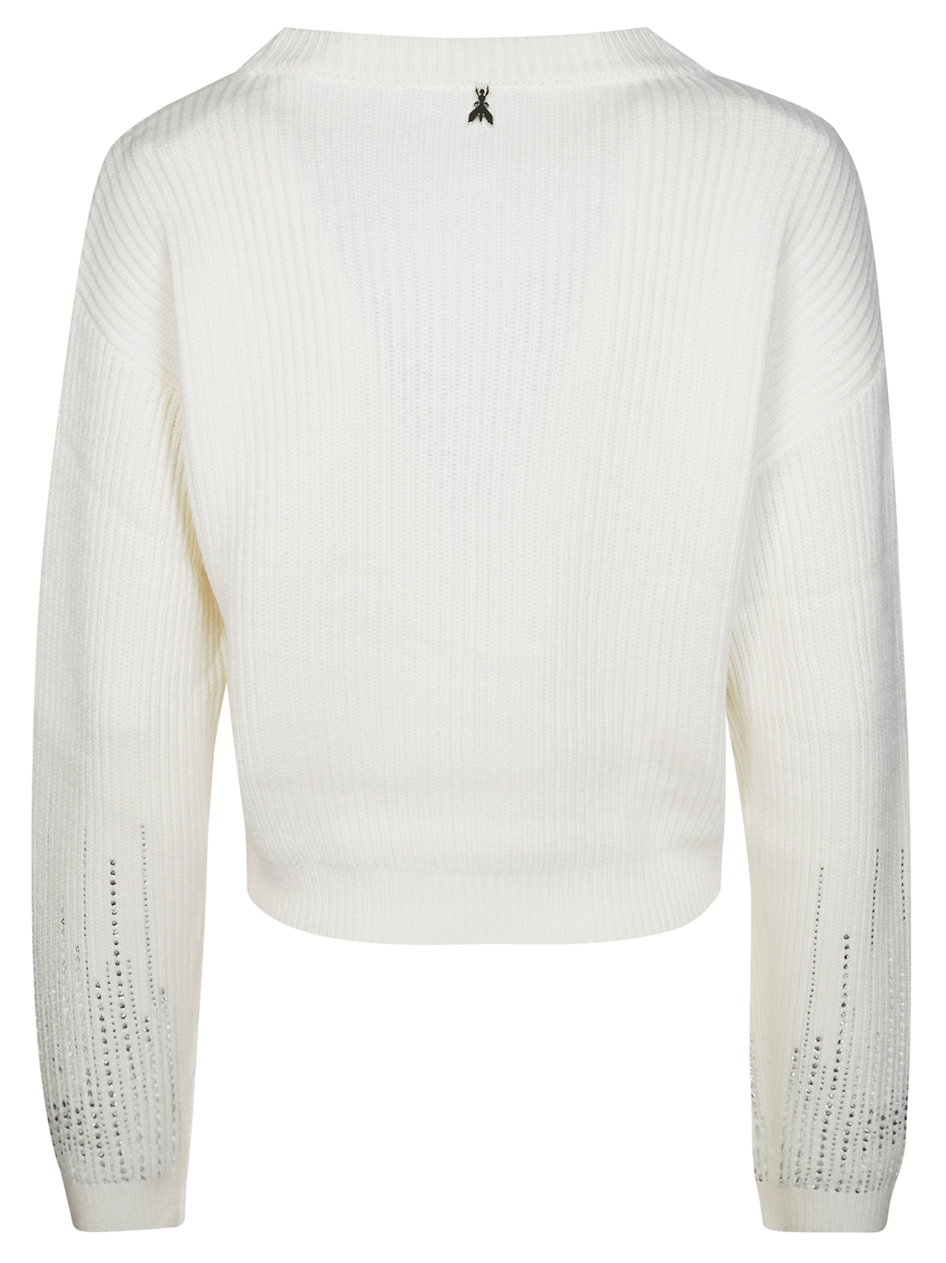 PATRIZIA PEPE Strass-Embellished English Knit Sweater