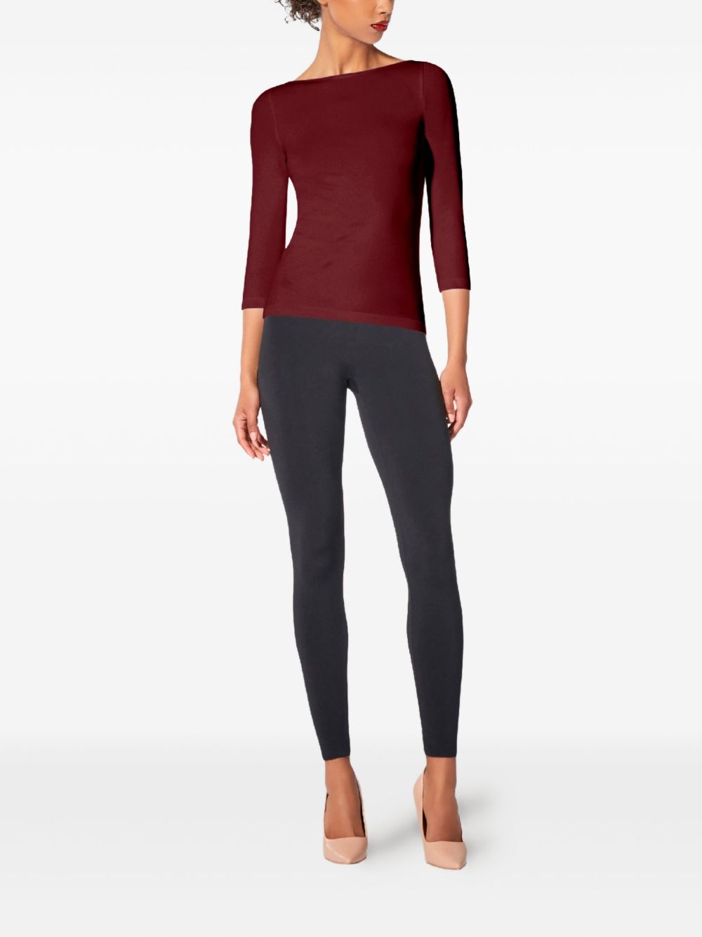 WOLFORD Boat-Neck Sweater with Three-Quarter Sleeves
