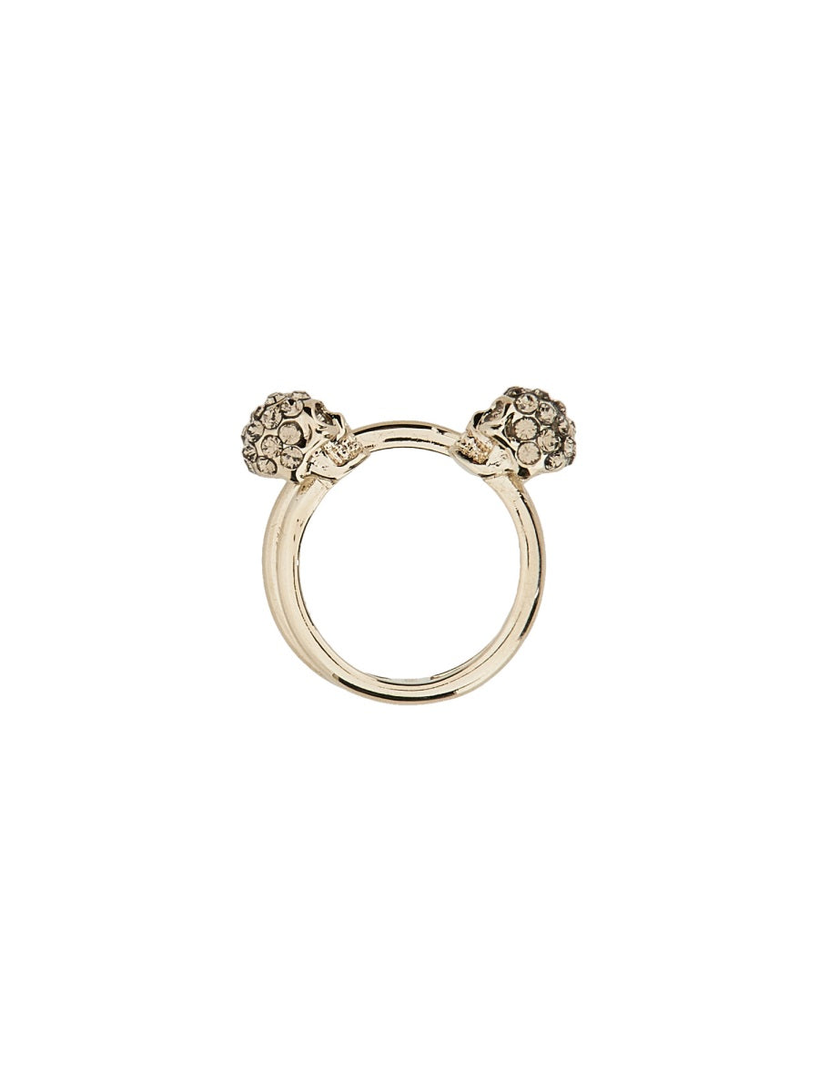 ALEXANDER MCQUEEN Twin Skull Double Ring