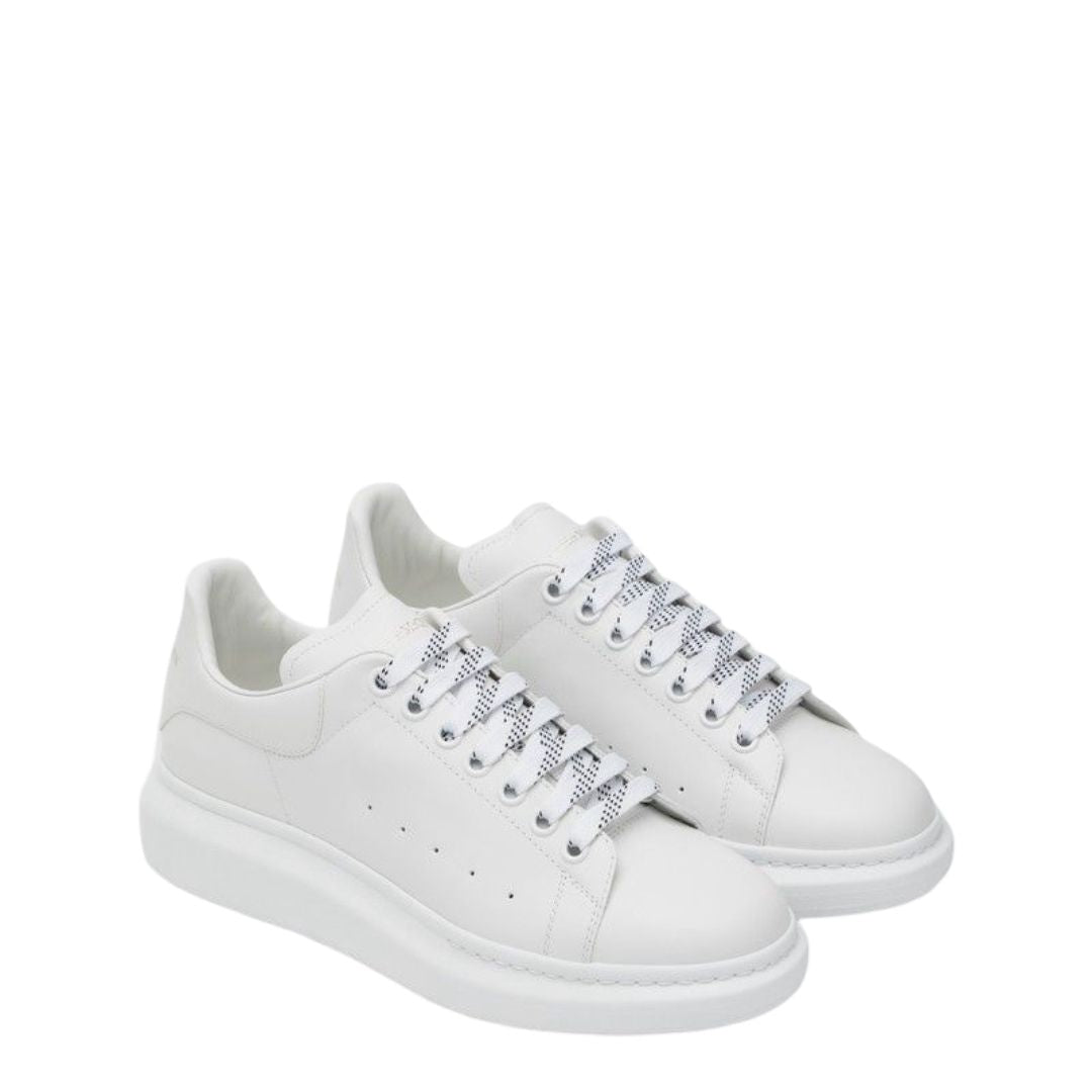 ALEXANDER MCQUEEN Chalk Leather Sneakers with Chalk Leather Heel - Men's