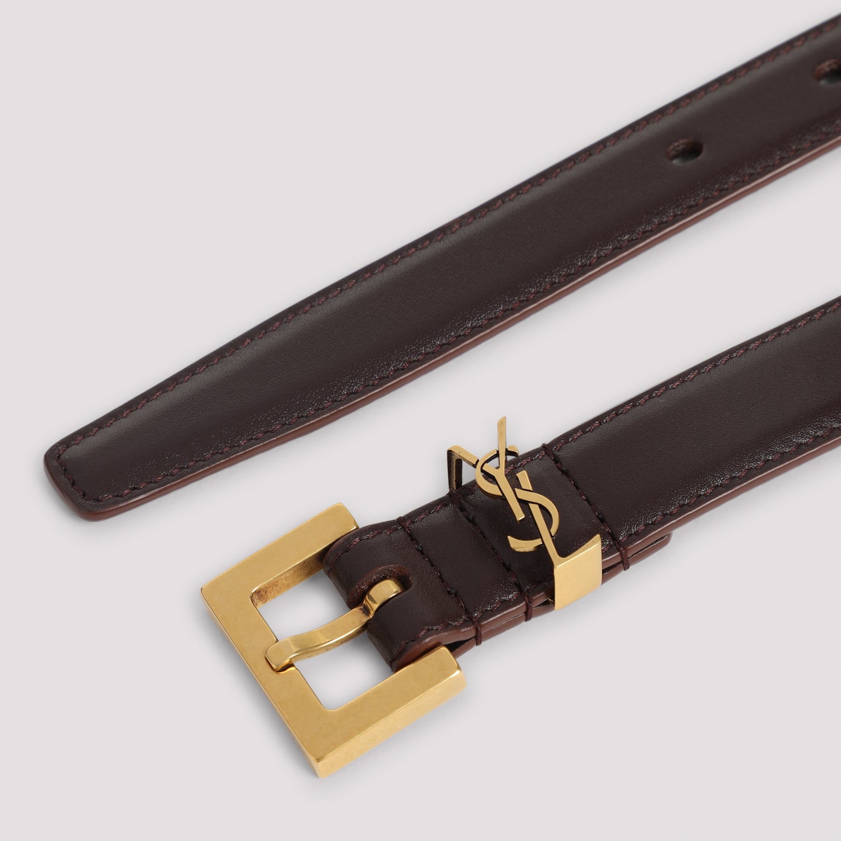 SAINT LAURENT Monogram Leather Belt - Height 2CM