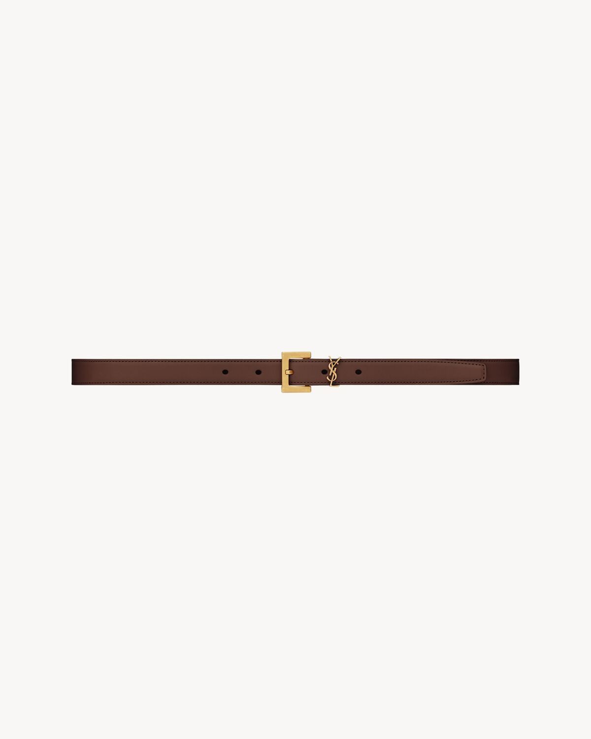 SAINT LAURENT Monogram Leather Belt - Height 2CM
