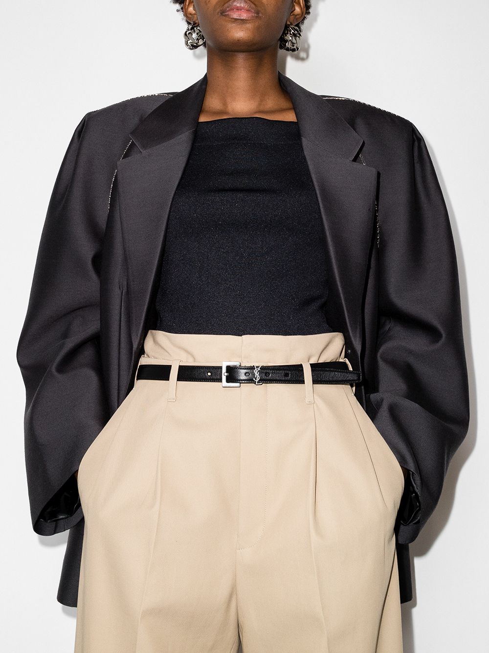 SAINT LAURENT Thin Cassandras Belt for Women