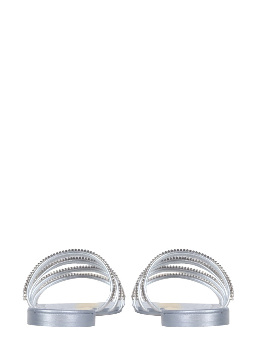 GIUSEPPE ZANOTTI Flat Crystal Sandals with 1.5 cm Heel