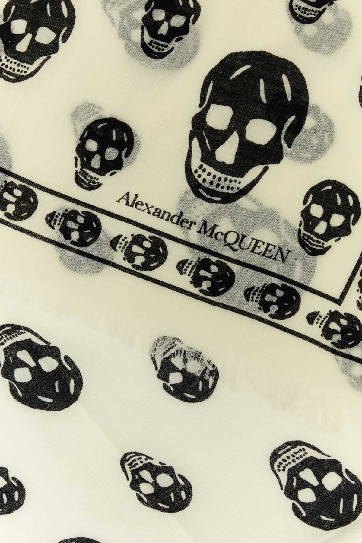 ALEXANDER MCQUEEN Embroidered Wool Foulard Scarf