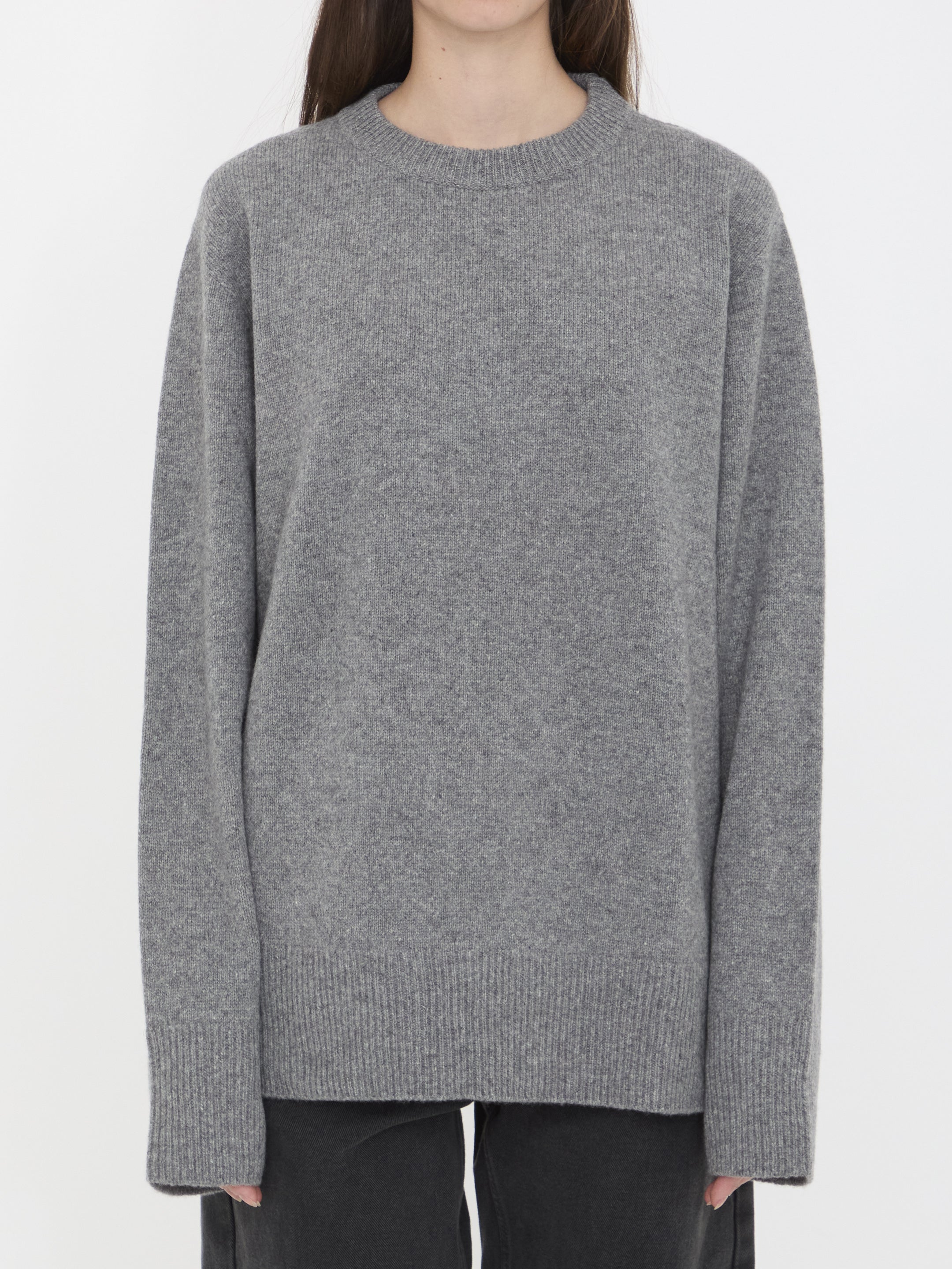 THE ROW Relaxed Fit Wool and Cashmere Sweater - Size S