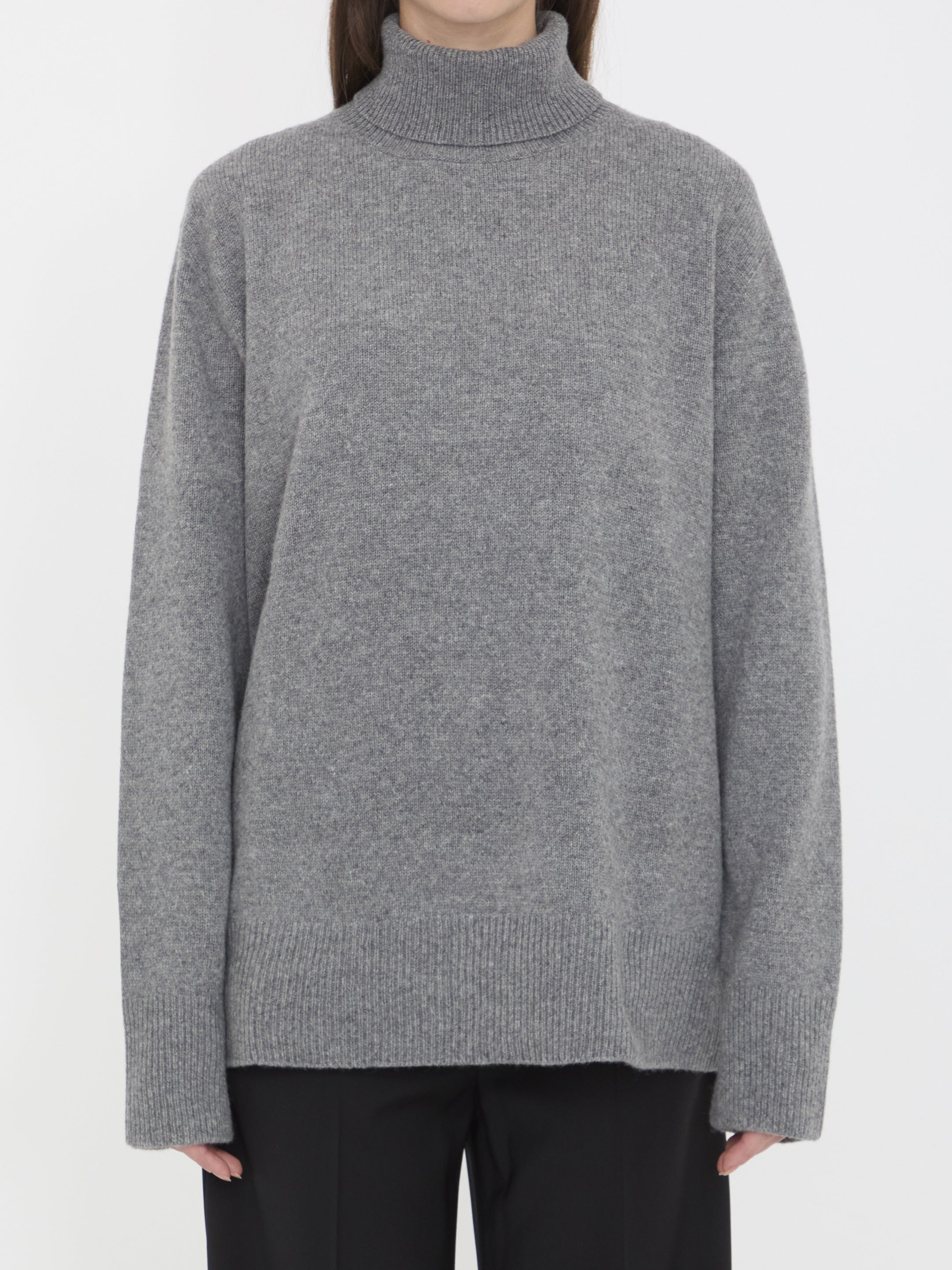 THE ROW Wool and Cashmere Turtleneck Sweater - Regular Fit