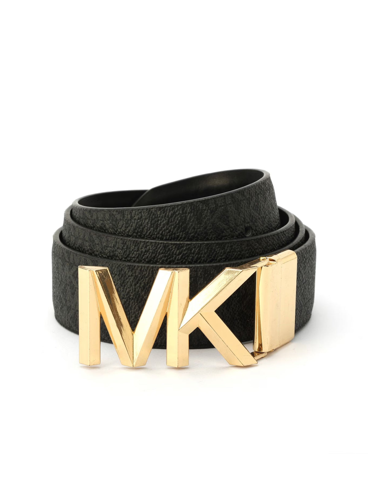 MICHAEL KORS Reversible Monogram Belt with MK Buckle - 3 cm Width