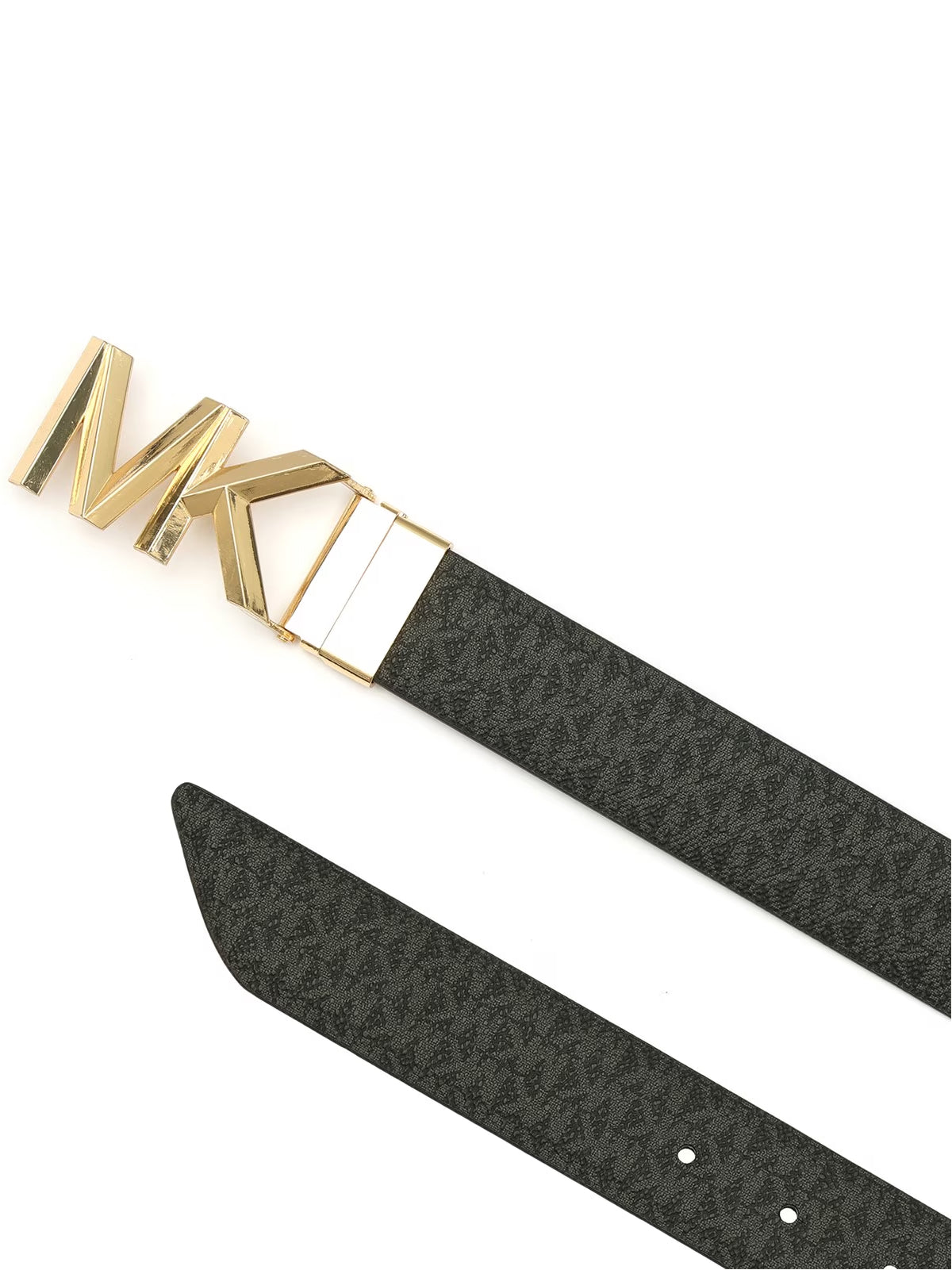 MICHAEL KORS Reversible Monogram Belt with MK Buckle - 3 cm Width