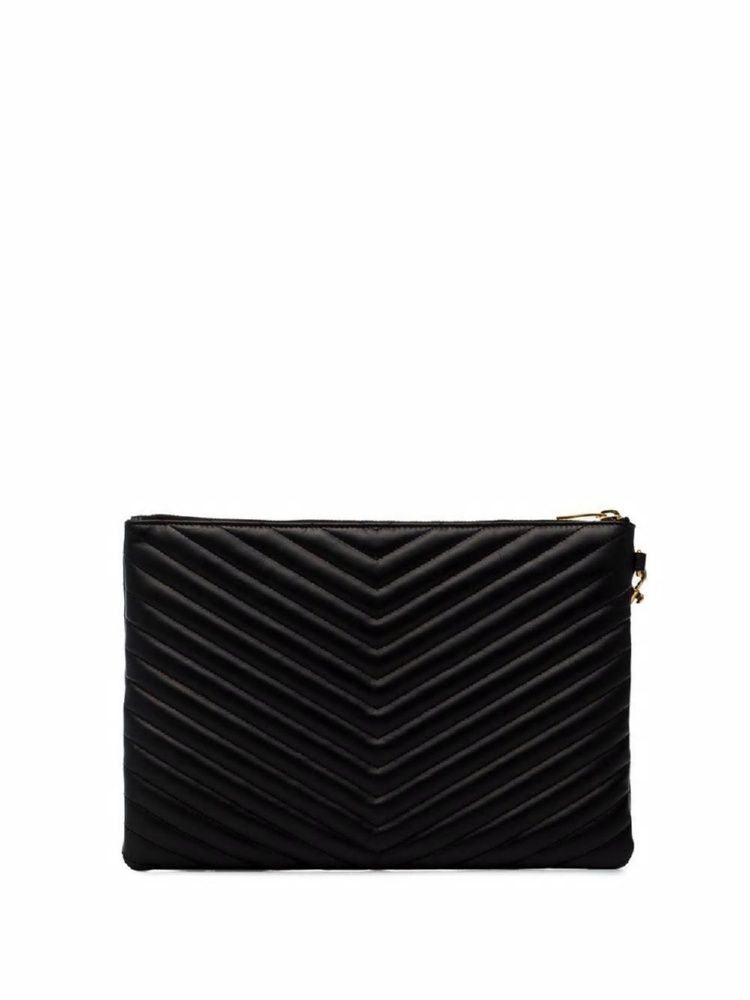 SAINT LAURENT Quilted Tablet Pouch Handbag