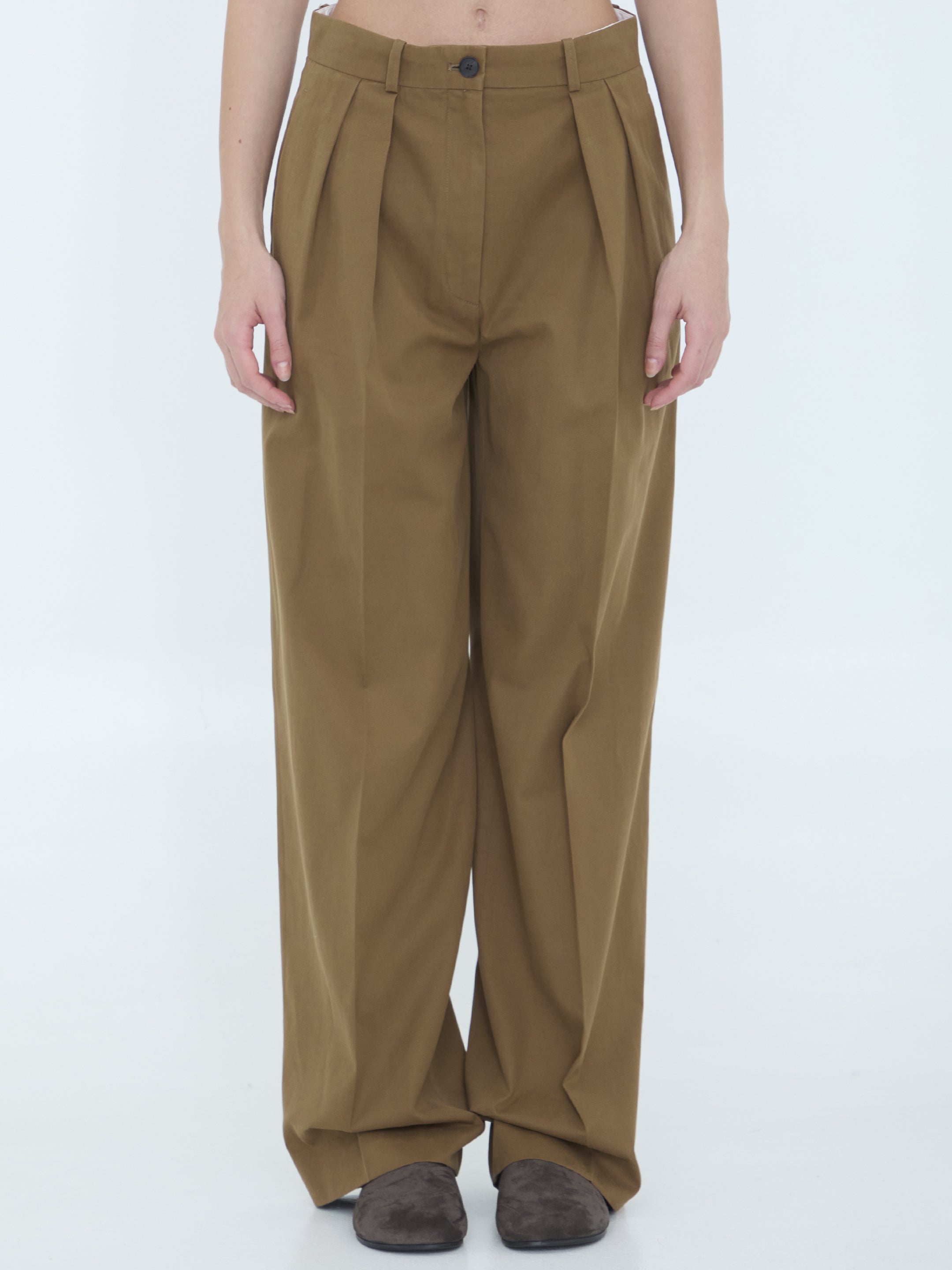 THE ROW Pleated Button Trousers for Women
