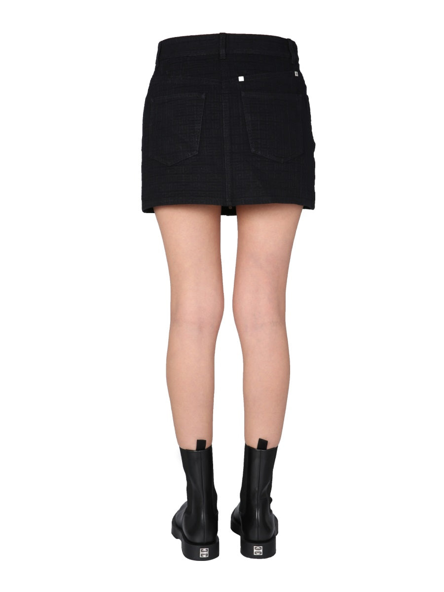 GIVENCHY Mini Jacquard Skirt with Front Button Closure