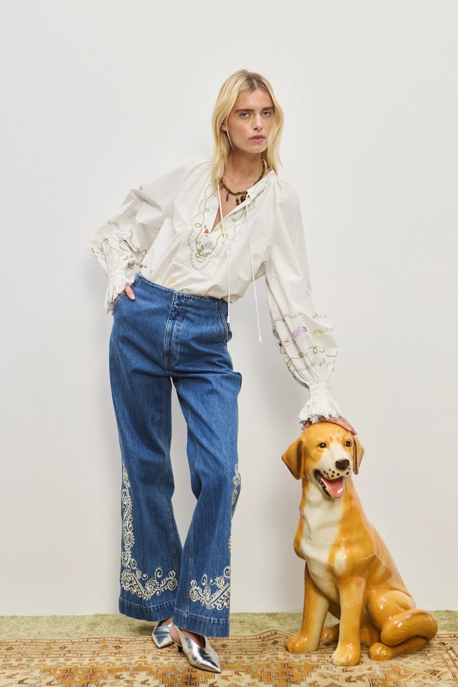 ALEMAIS Relaxed Flare Denim Jeans - Size 6