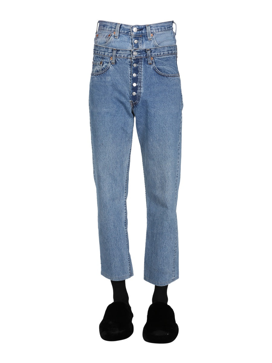 1/OFF Double Waist Unisex Jeans