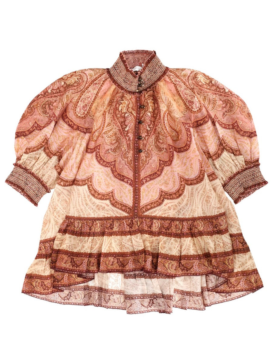 ZIMMERMANN Wanderlust Silk Blouse - Smocked High Neck