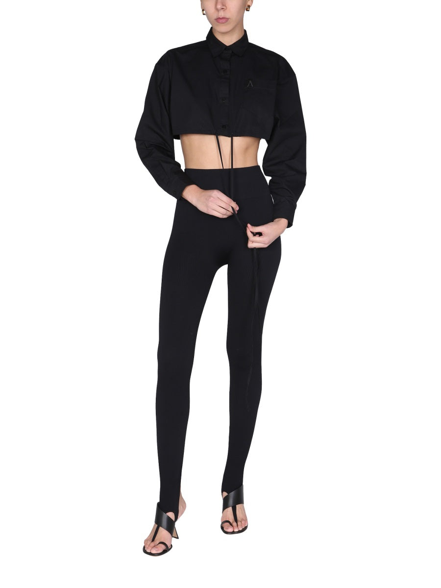 ANDREADAMO Cropped Shirt with Pointed Collar