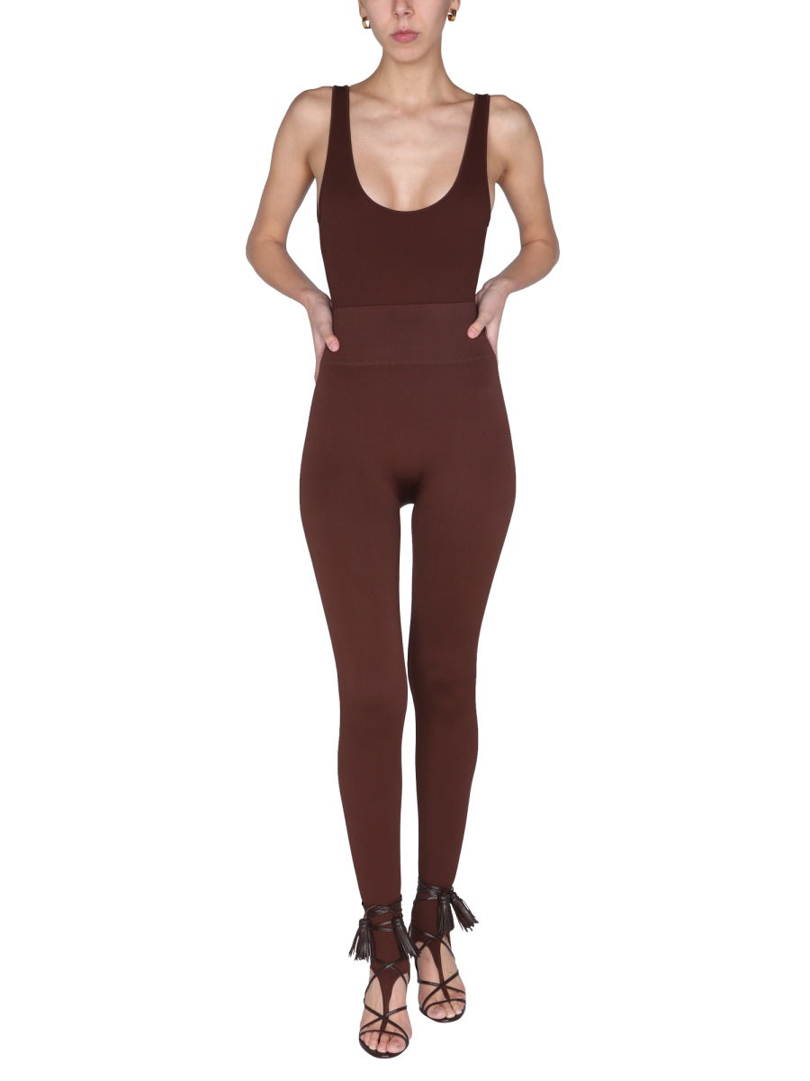 ANDREADAMO Cut-Out Detail Elastic Waist Leggings