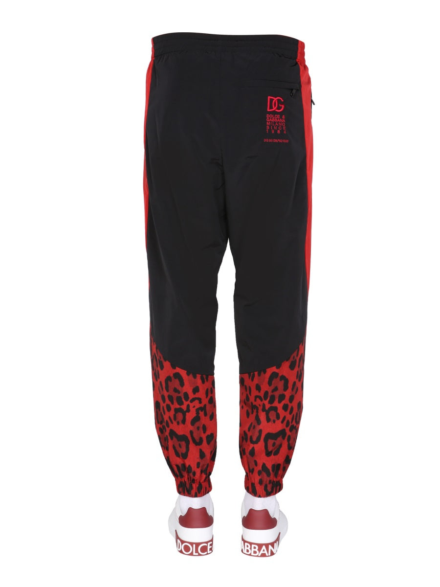 DOLCE & GABBANA Men's Jogging Pants with Animal Print