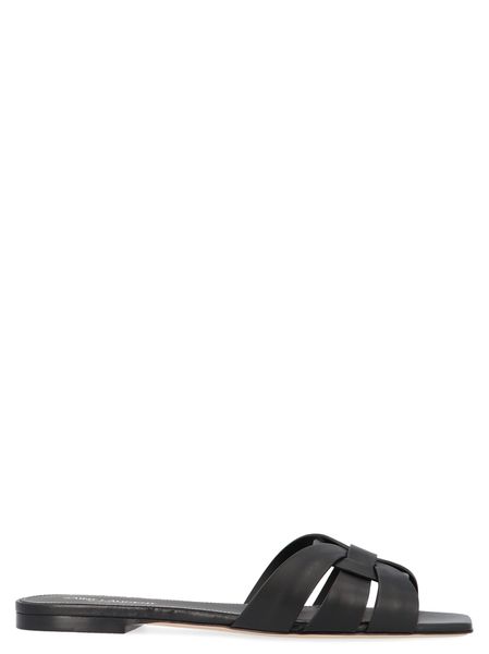 SAINT LAURENT Leather Tribute Sandals
