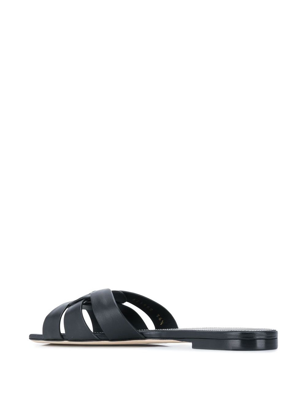 SAINT LAURENT Tribute Leather Flat Sandals