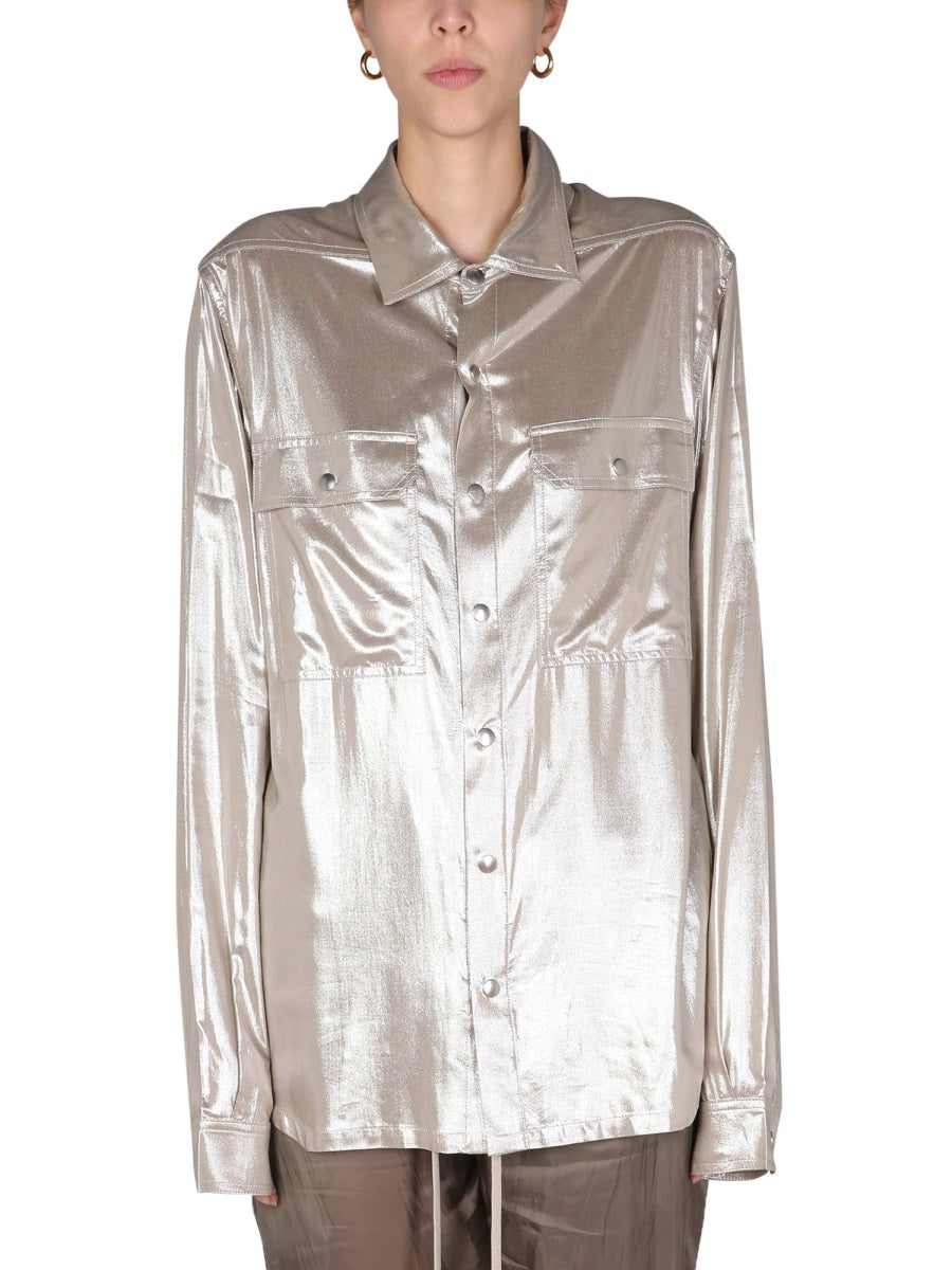 RICK OWENS Metallic Effect Mini Shirt
