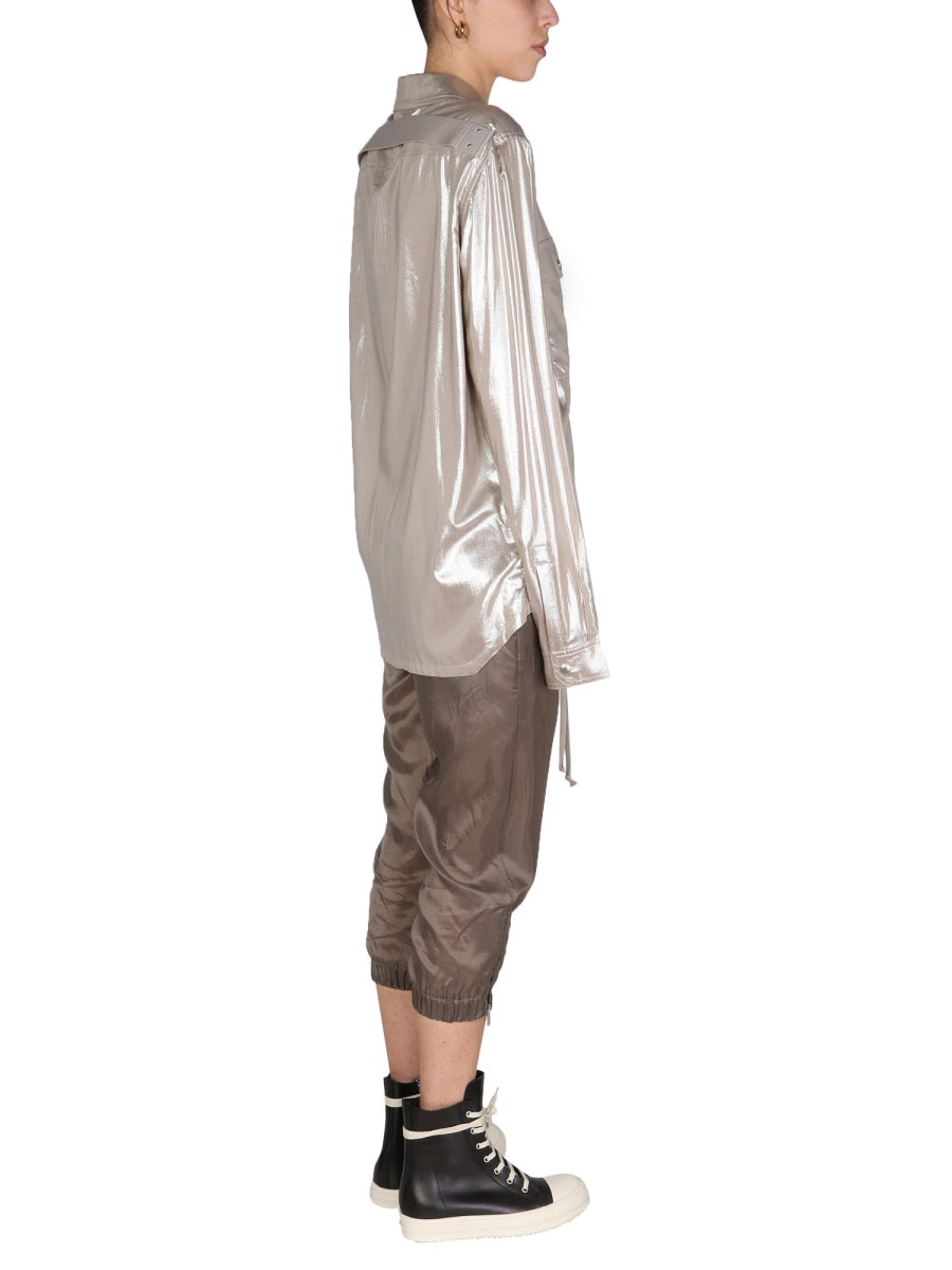 RICK OWENS Metallic Effect Mini Shirt