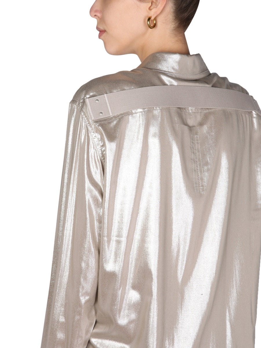 RICK OWENS Metallic Effect Mini Shirt