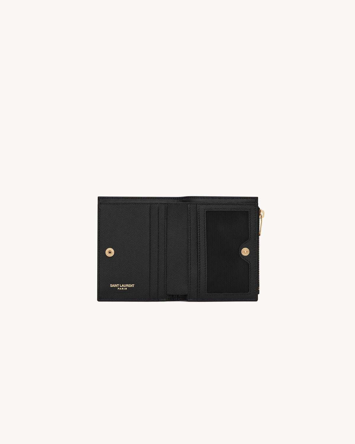 SAINT LAURENT Mini Quilted Bi-Fold Wallet