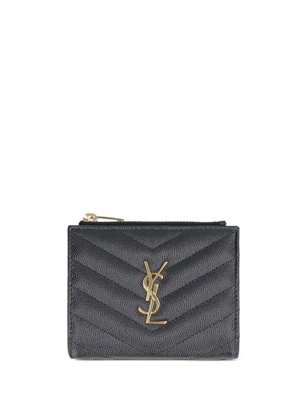 SAINT LAURENT Classic Cassandre Matelassé Mini Bi-Fold Wallet