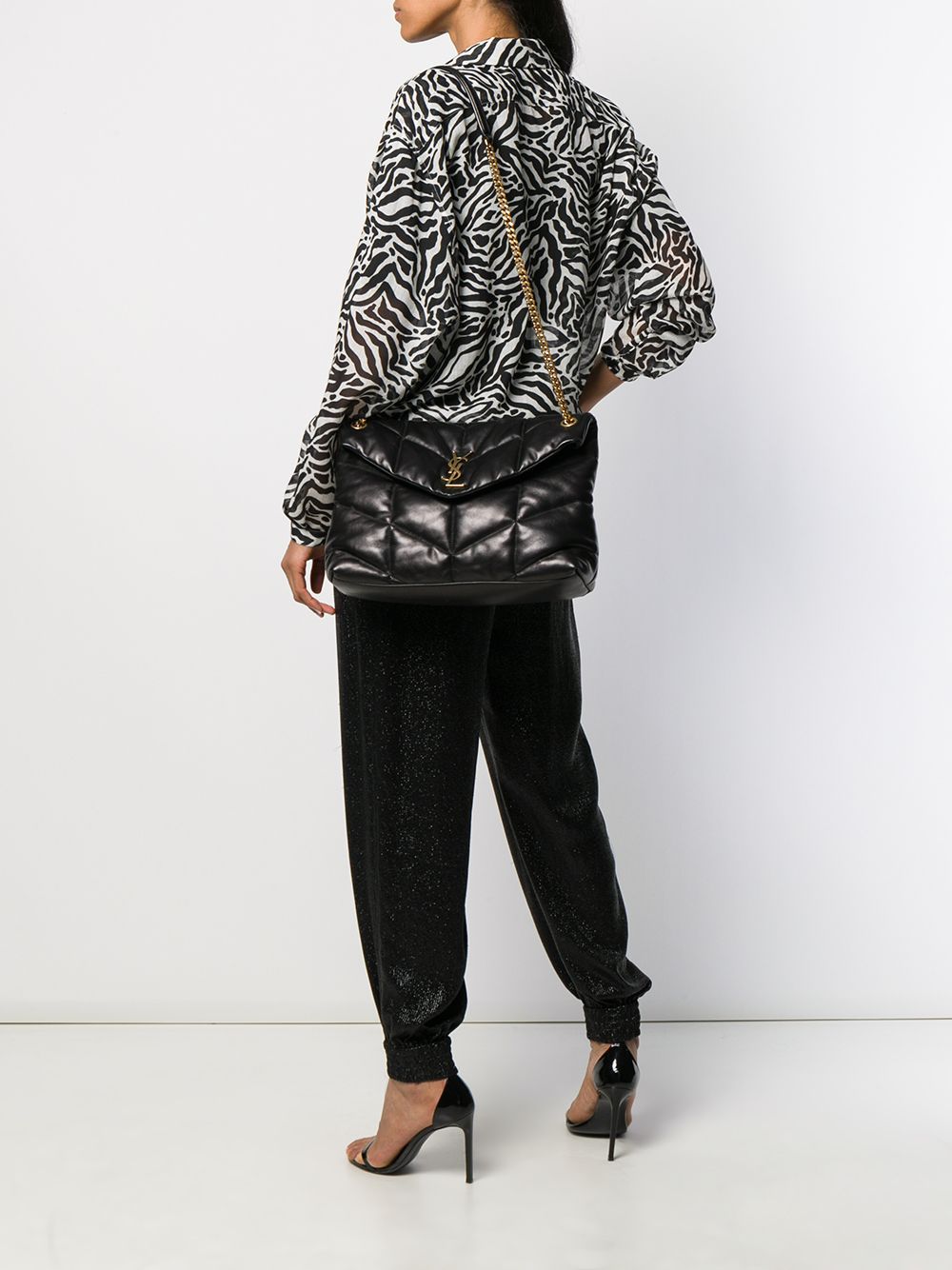 SAINT LAURENT Monogram Puffer Shoulder Handbag