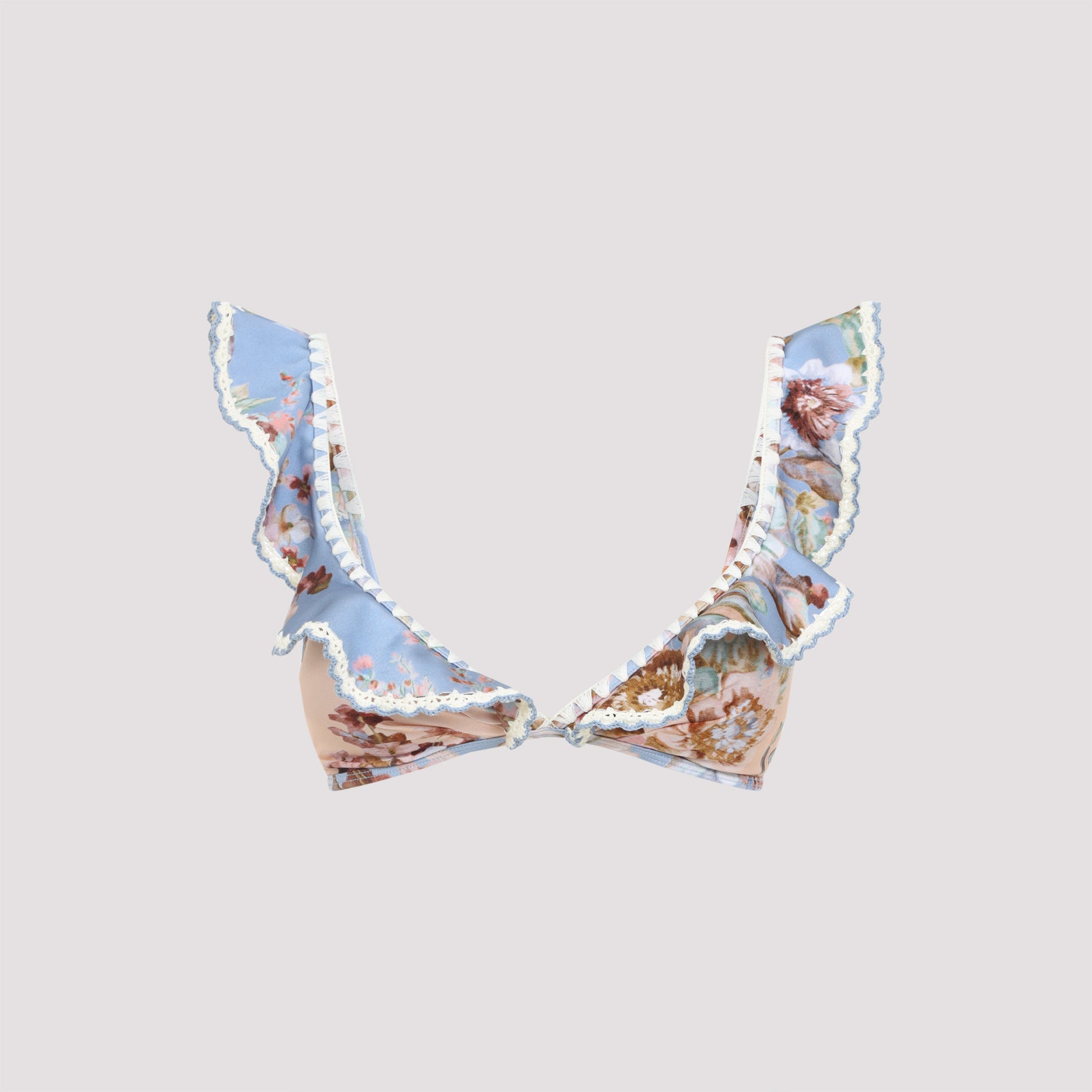 ZIMMERMANN Spliced Print Awaken Crochet Tri Bikini Top