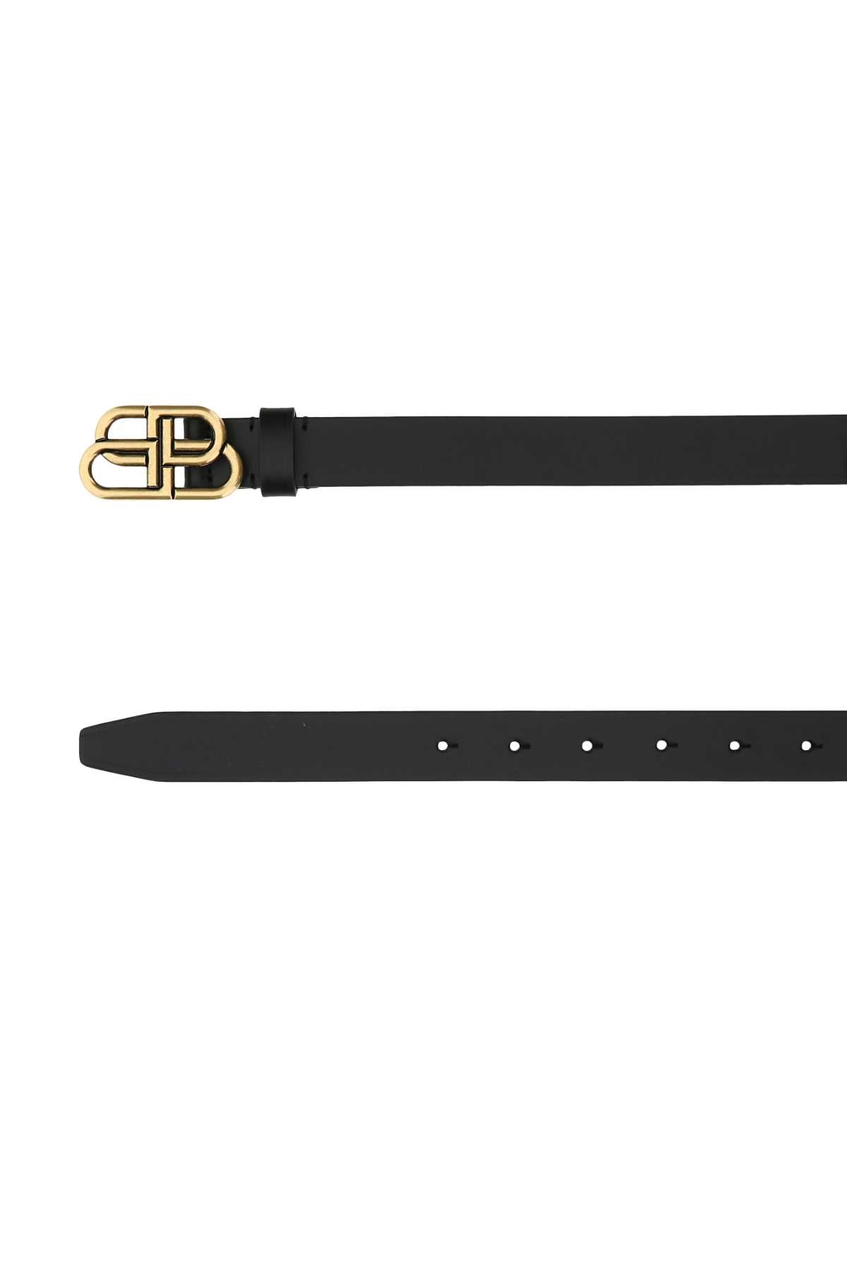BALENCIAGA Leather Belt with Logo Buckle - Adjustable Fit