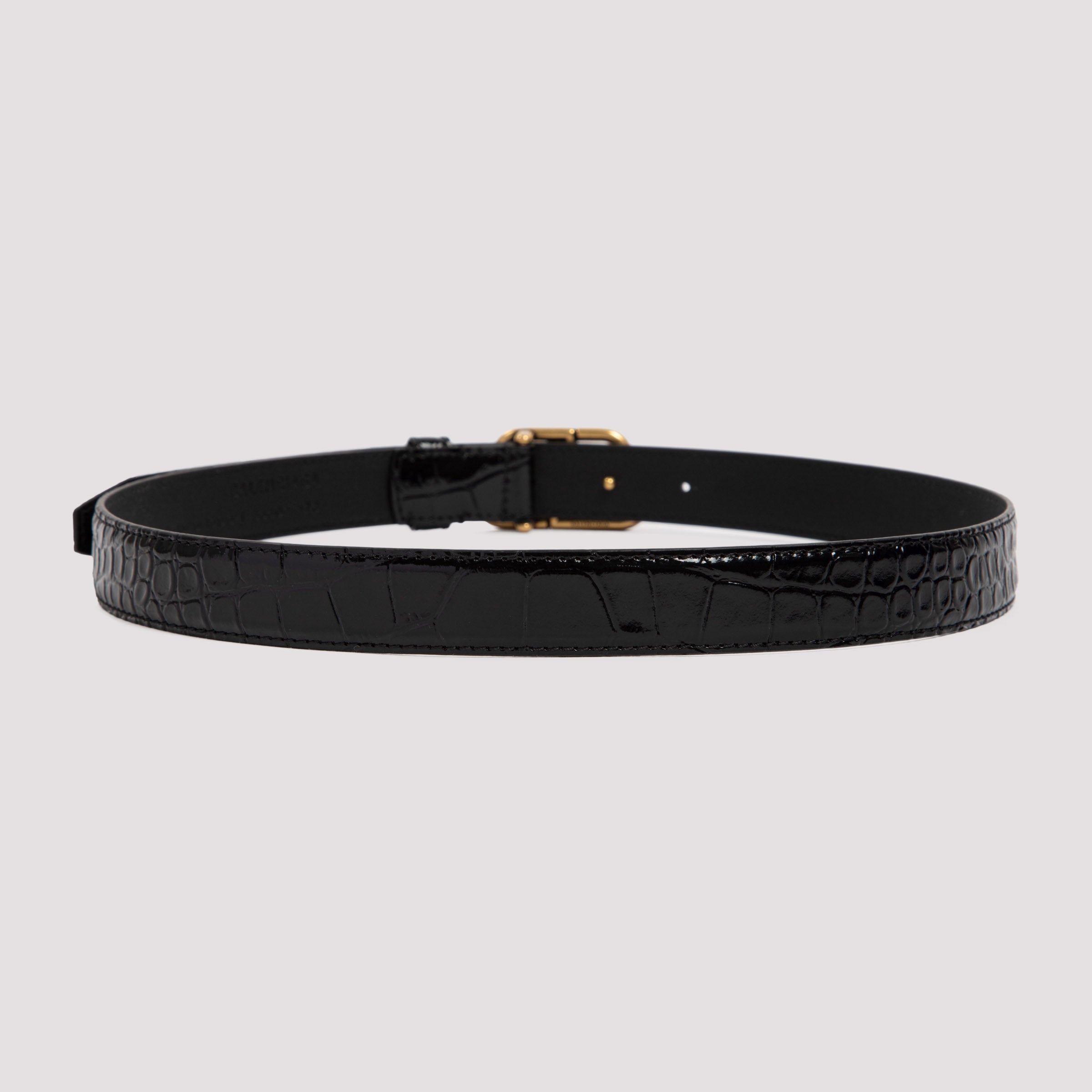 BALENCIAGA Slim Crocodile Effect Belt