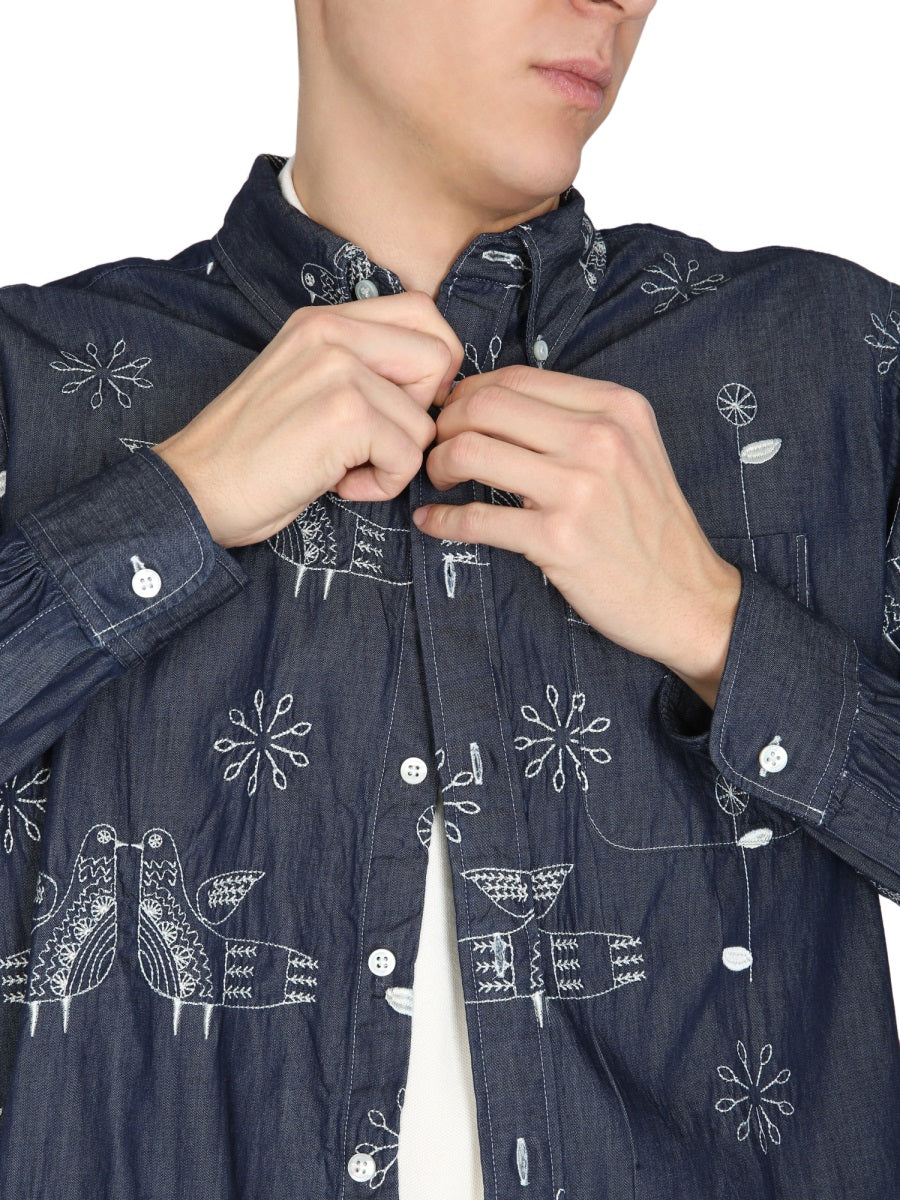 ENGINEERED GARMENTS Engineered Mini Bird Embroidered Button-Down Shirt