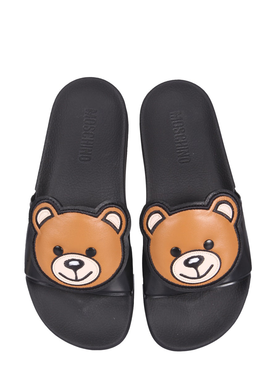 MOSCHINO Mini Teddy Bear Slide Sandals