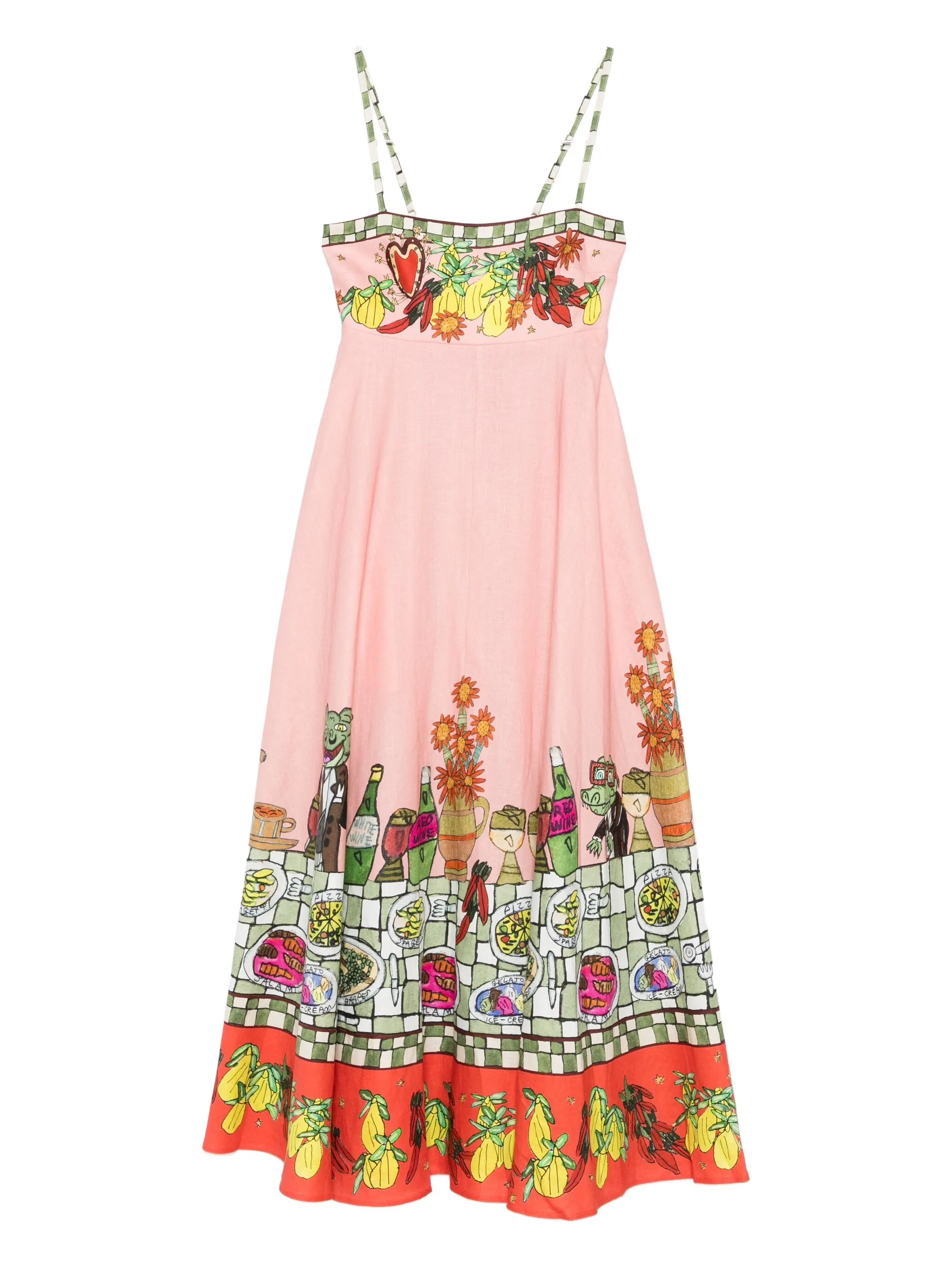 ALEMAIS Midi Sundress with Adjustable Straps