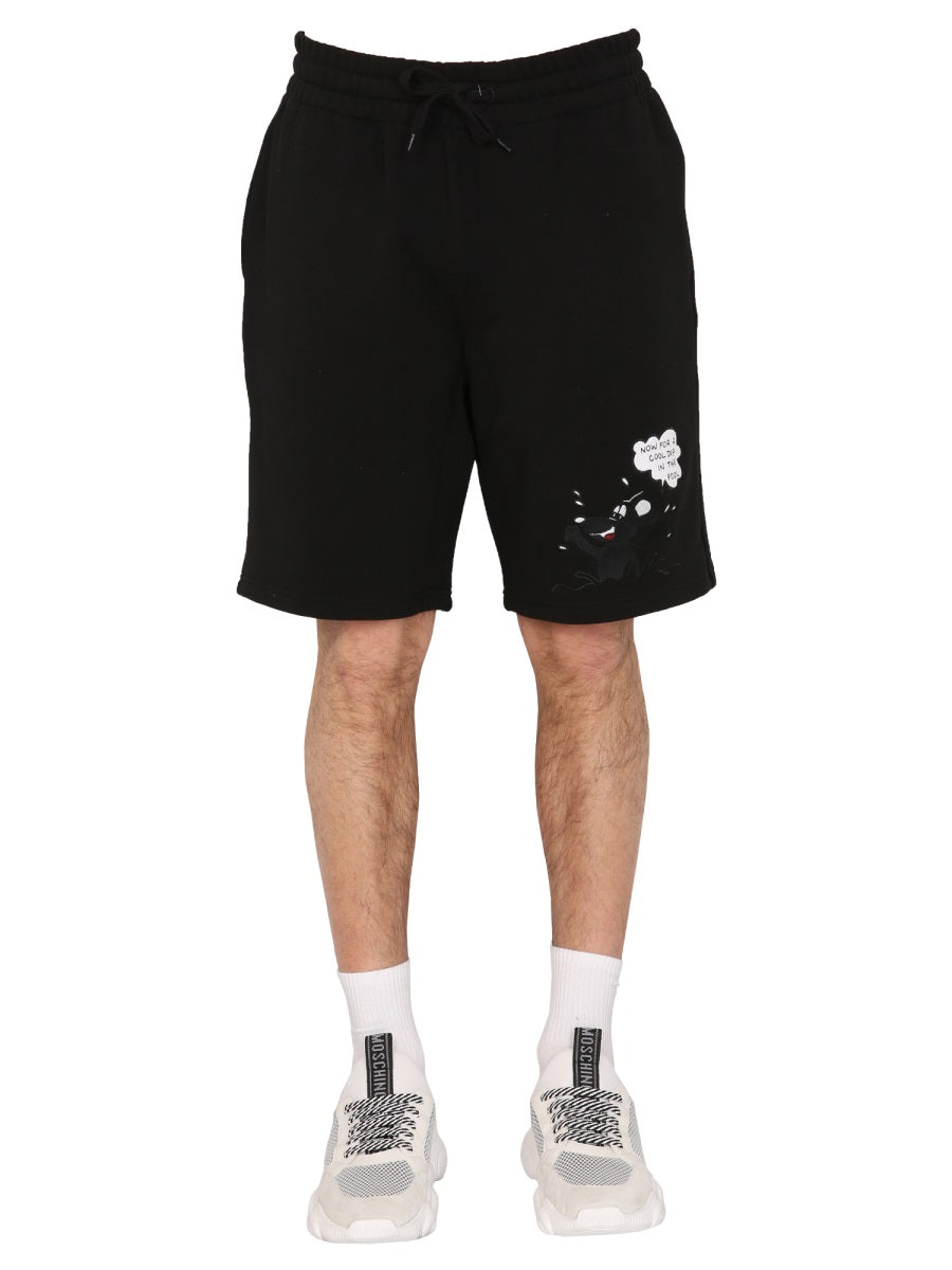 MOSCHINO Graphic Comics Characters Bermuda Shorts