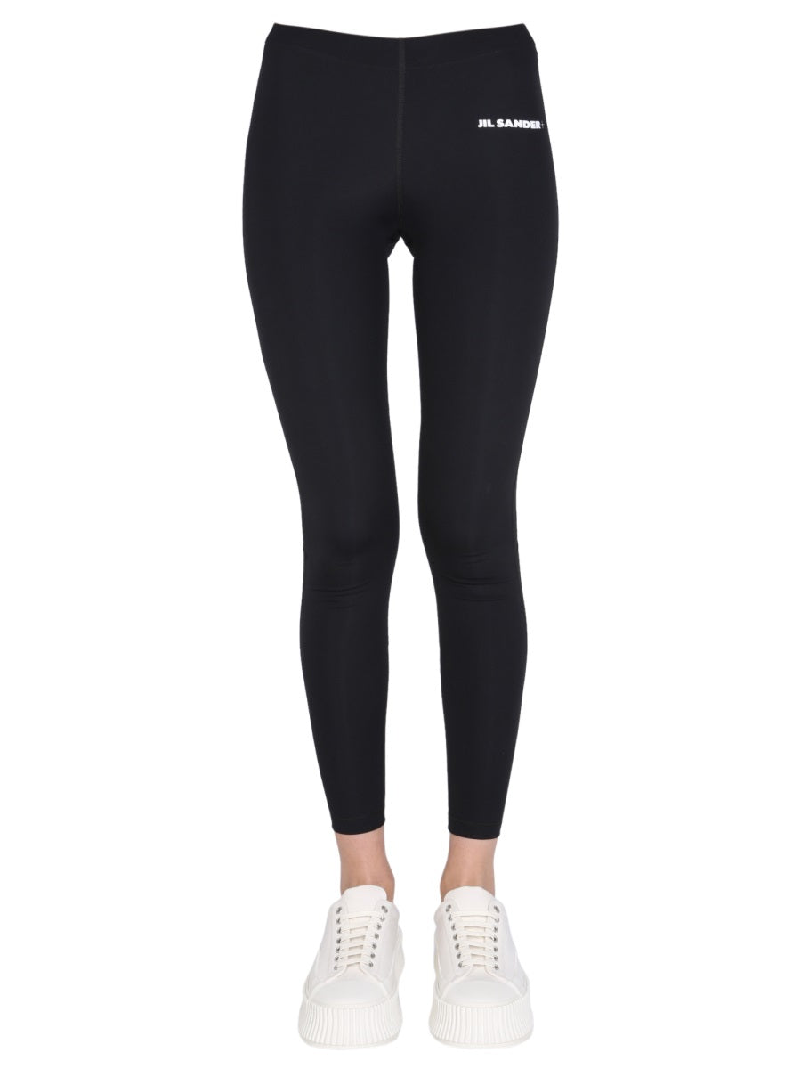 JIL SANDER High Waist Logo Print Leggings