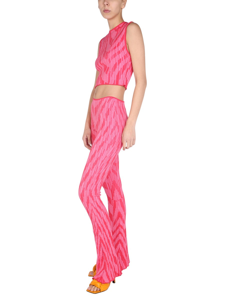 PHILOSOPHY DI LORENZO SERAFINI High Waist Striped Pattern Pants