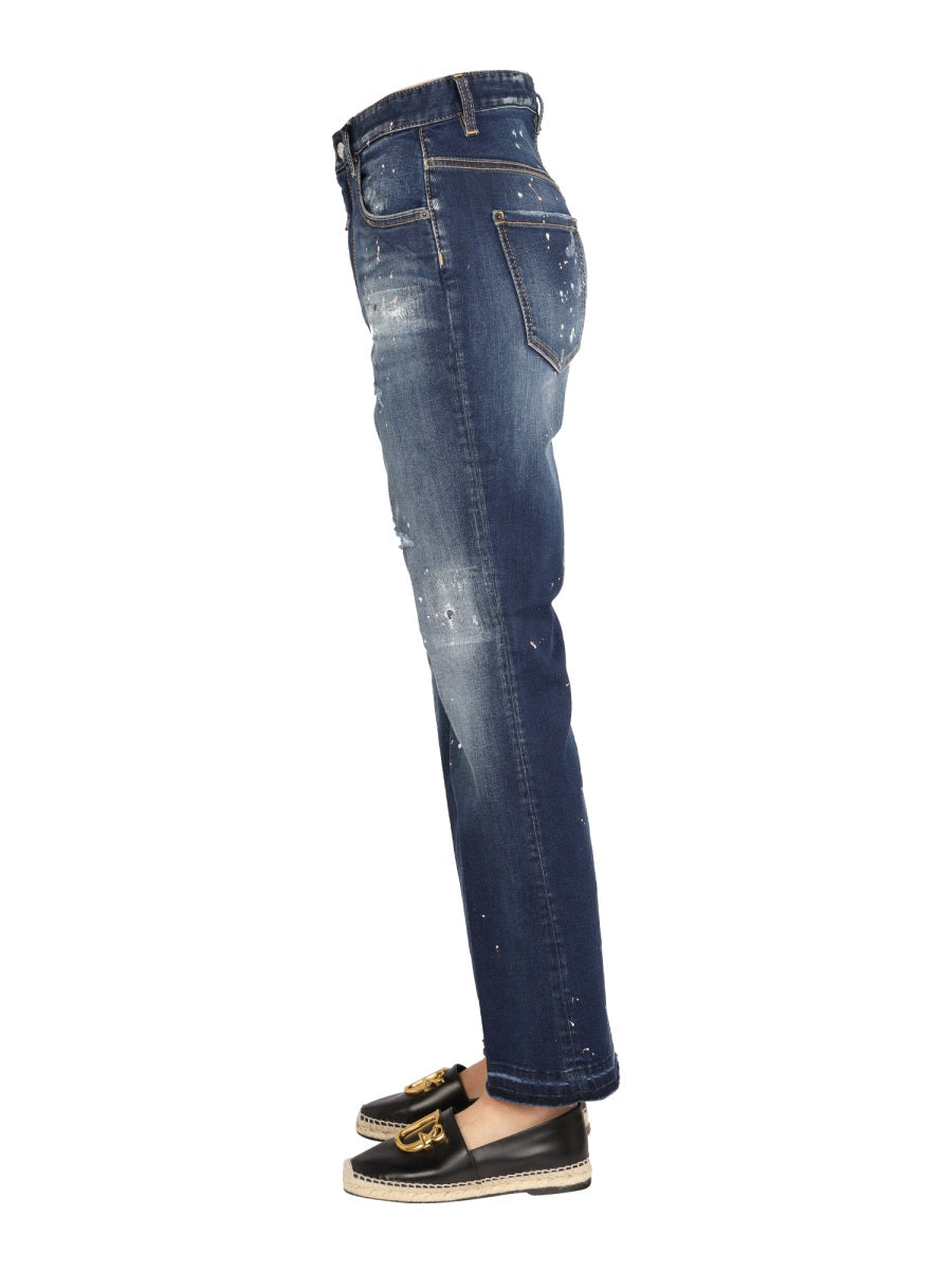 DSQUARED High Waist Wide Leg Jeans for Women