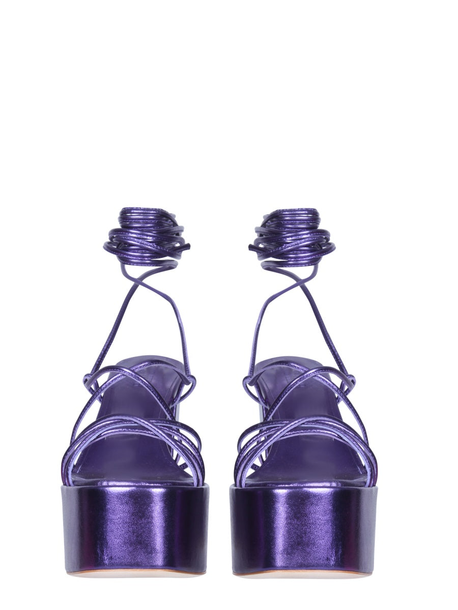 PARIS TEXAS Elegant Malena Wedge Sandal - 13 cm Heel