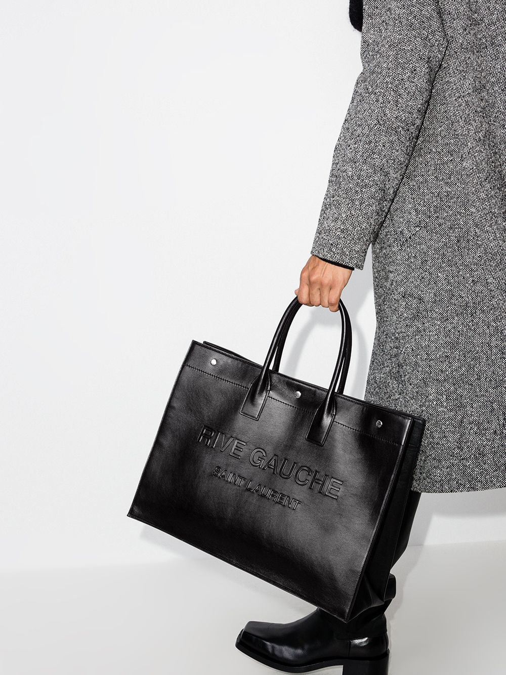SAINT LAURENT Rive Gauche Print Tote Handbag