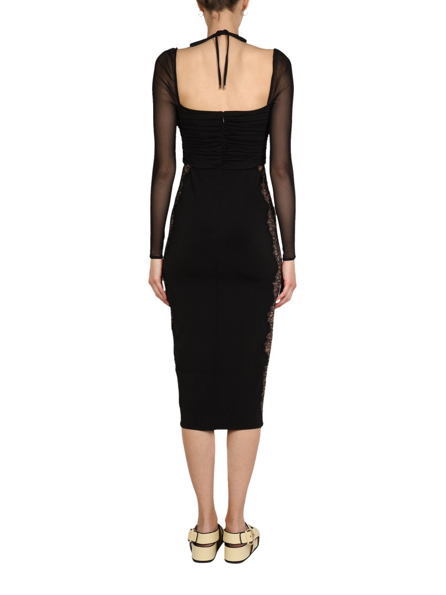 SELF-PORTRAIT V-Neck Lace Mini Dress