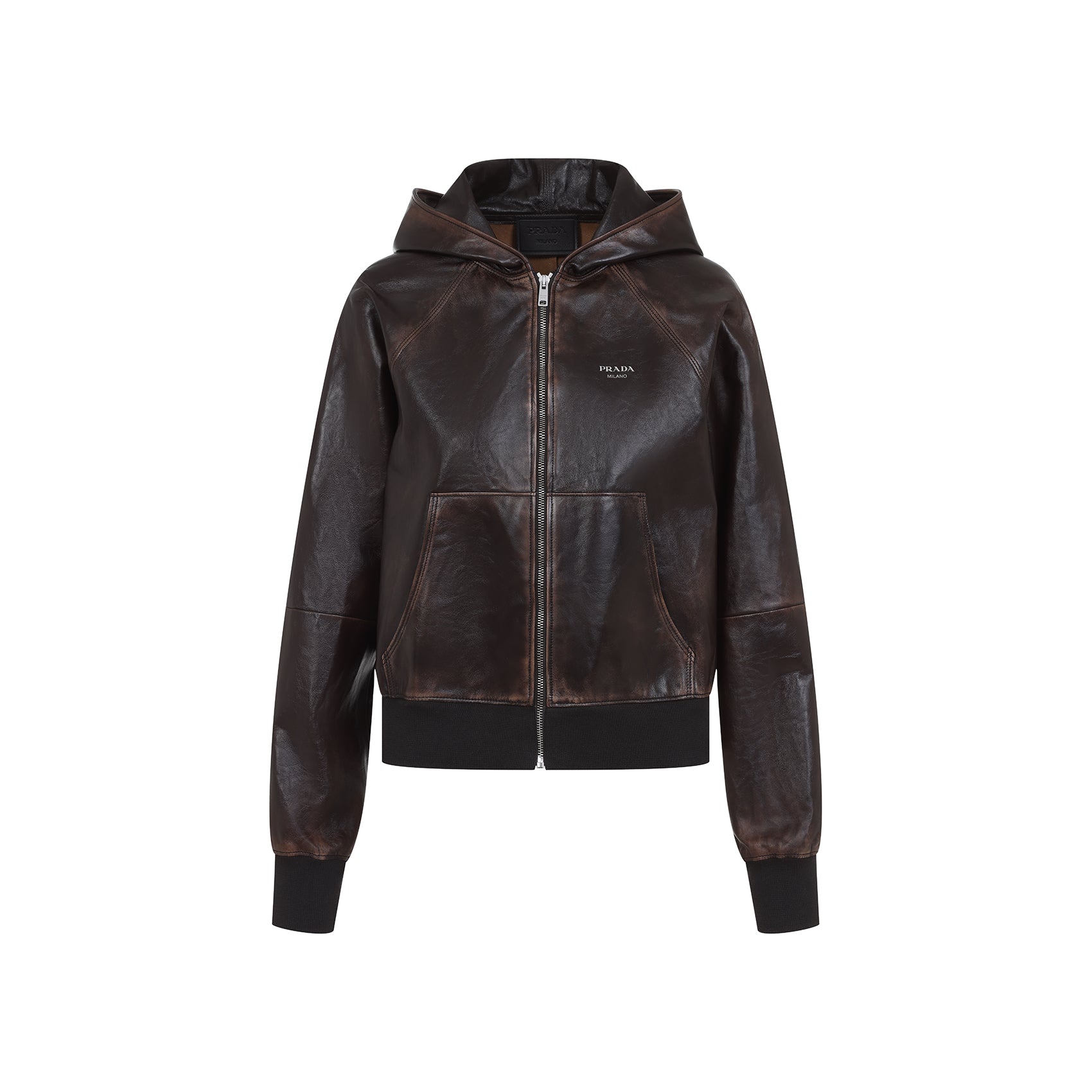 PRADA Lambskin Hooded Jacket for Women