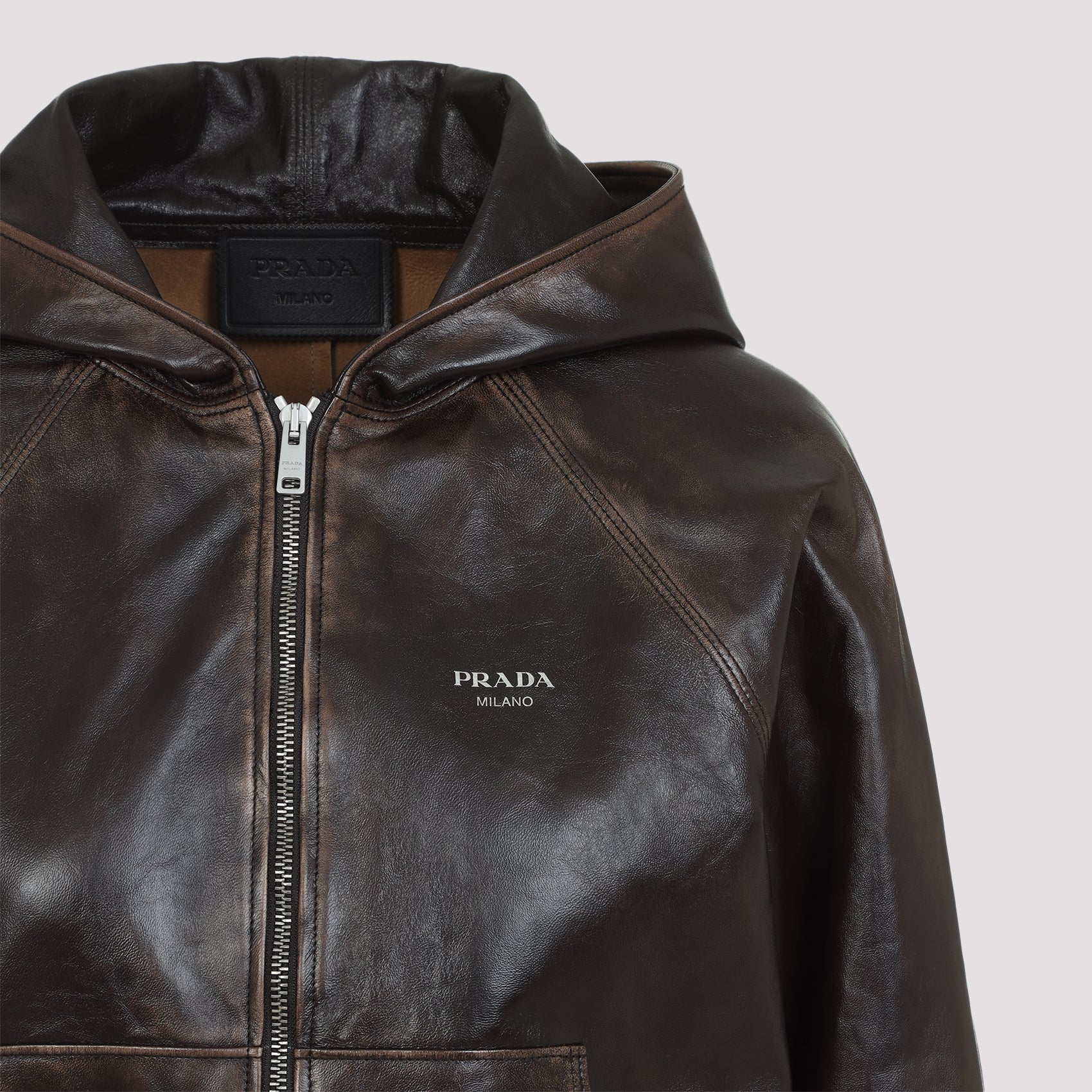 PRADA Lambskin Hooded Jacket for Women
