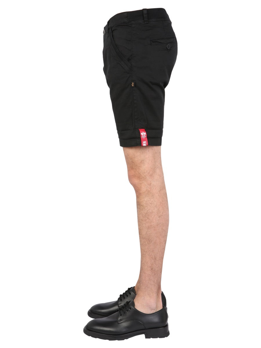ALPHA INDUSTRIES Men's Bermuda Shorts with Logo